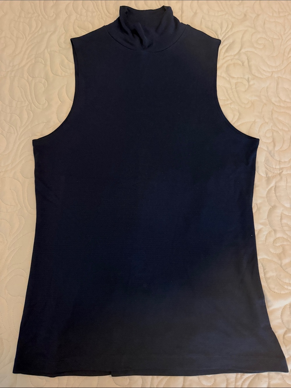 Lauren Women's Sleeveless Turtleneck Top - Navy Blue